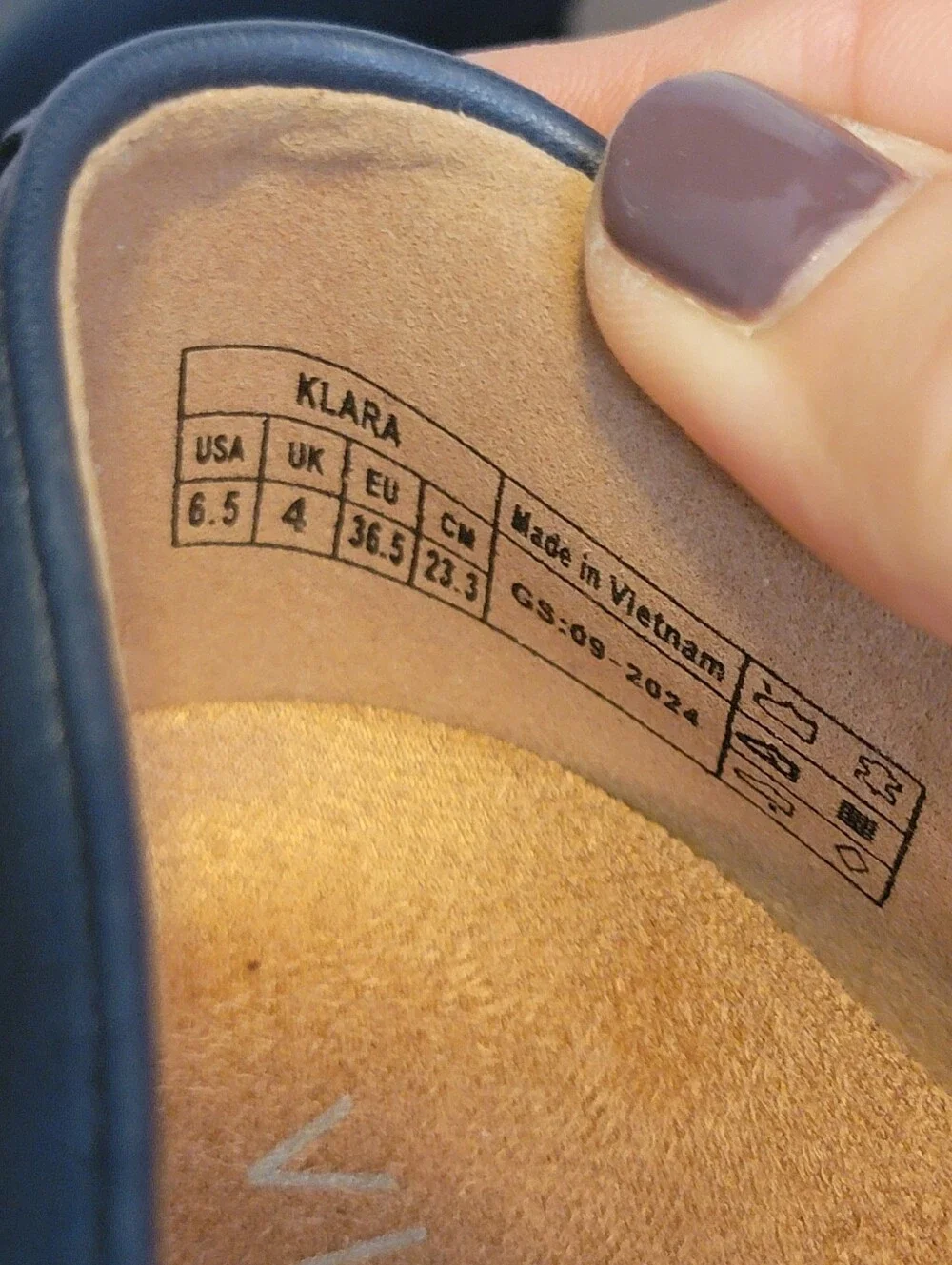 VIONIC Navy Blue Klara Ballet Flats Size 6.5 NWOT